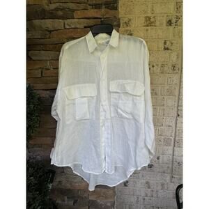 Go Linen L'Zinger Long Sleeve Double Pocket Linen Shirt-Size 1